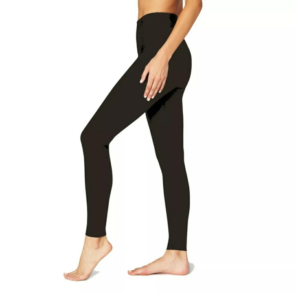 Black Leggings Yoga Band Waist Soft One Size 0-10